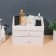 Organizer for storing manicure/cosmetic supplies, 8 sections, 2 boxes, 25 × 16.5 × 20 cm, white color