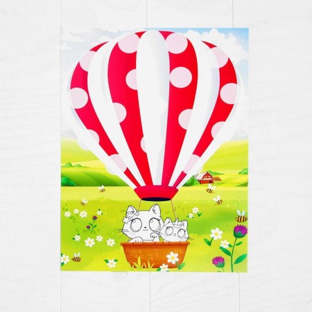 Set for the work of applications with balloons "House, ball, tree"-4