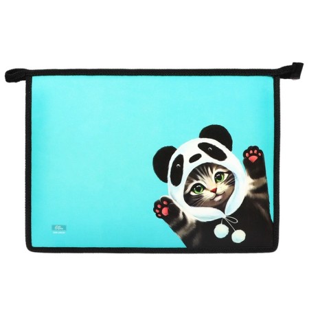 A4, 325 x 230 x 55 mm, zipper on the top, plastic, PM-A4-29 Calligrata "Cat Panda"