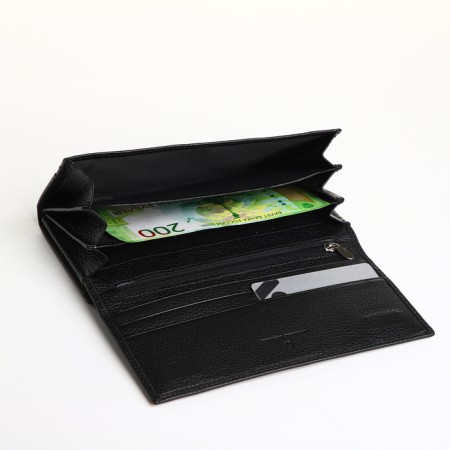 Women's wallet on a magnet, black color-4