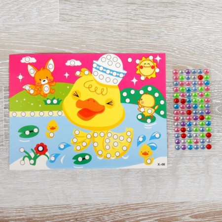 Application with round rhinestones "Duck"