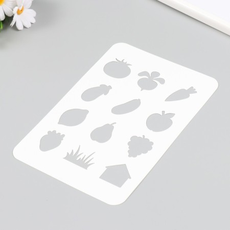 Plastic stencil "Fruits, vegetables" 16x24 cm-1