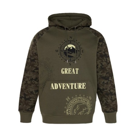 Male sweatshirt is laid down, the color is dark hack, size 46 (m)-4