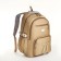 School backpack of textiles on lightning, 7 pockets, brown color