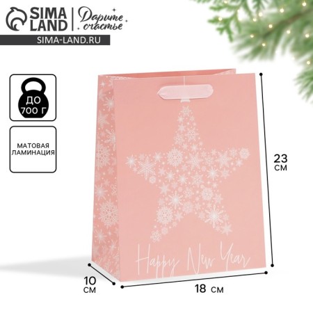 Laminated vertical packet "Sweet New Year", MS 18 x 23 x 10 cm, New Year