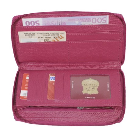 Women's wallet, lightning, color raspberry fleet-1