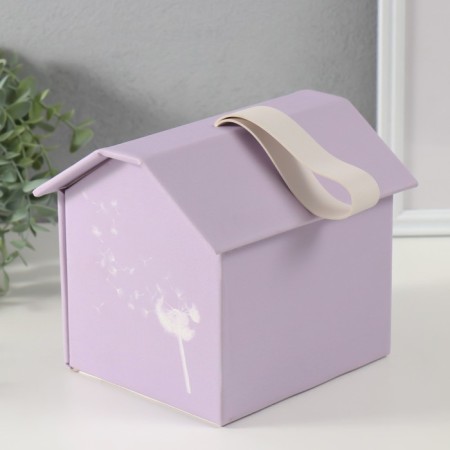 Casket to the leatherette for decorations House "Bunny" Lilac 16.5x19x16.5 cm-4
