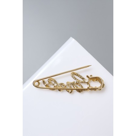 Love pin, 6 cm, white color in gold-7