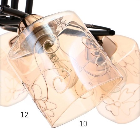 Economic Service Chandelier 00101/5 5x60W E27, black/amber, 56x56x28 cm-3