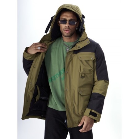 Ski jacket men's, size 48, khaki color-17