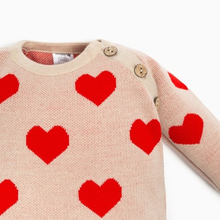 Knitted Knit Kroshka I “hearts”, height 80-86 cm-7