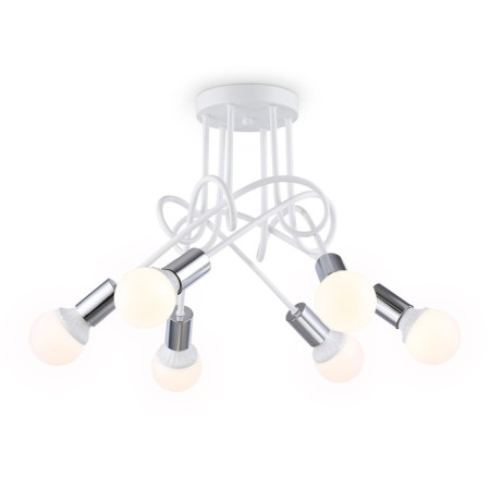 Lamp ceiling in the style of Ambrella Light, Loft, TR80417, 6HE27, white, chrome