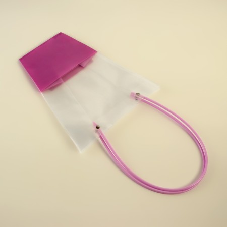 Bag for flowers is transparent, moisture -resistant, lilac, 26x24x12 cm-2
