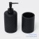 Savanna bathroom accessories set, 2 items: dispenser, glass, black color