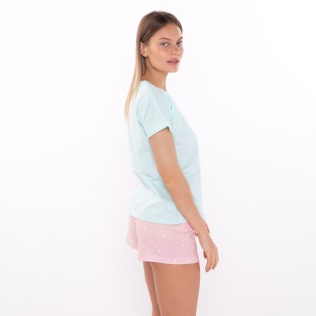 Homemade female "cat" (T -shirt/shorts), mint color/pink, size 44-2