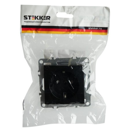 1-seater s/s outlet with a protective curtain, Stekker series Erna, PST16-9110-03, Che 1022448-5