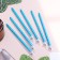Candles for the cake "Classic" with a stand, 13 cm, 6 pcs, blue