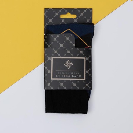 Socks "English cage in blue" p. 39-40 (24-26 cm)-2