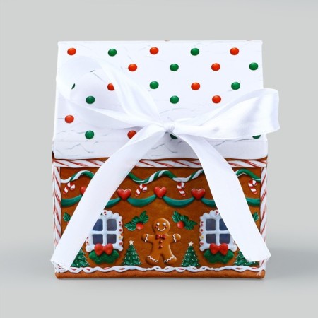 Box a gift New Year's folding "gingerbread house", 15 x 18 x 10 cm, New Year-1