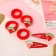 Hair Set "Fruit" 3.5 cm, 4 elastic bands, 2 clamps of watermelon red