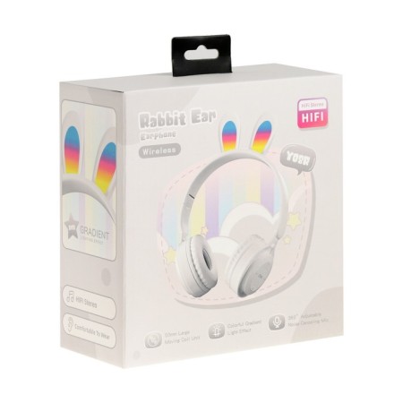 Wireless headphones Y08R, invoices, children's, BT 5.1, backlight, 400 mAh, white-8