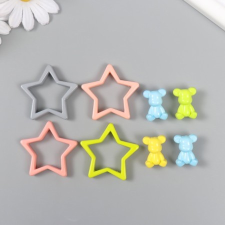 Busina for creativity Plastic "Bear and Star. Designer" MIX 4.4x4.4x0.7 cm