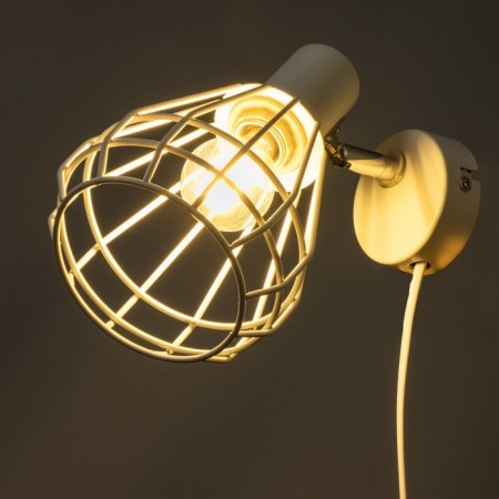 Scoop with a switch on the wire "Chloe" E14 40W white 19x10x18cm-3