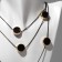 Beads 3 tiers "Circles", black color in gold, 48 cm