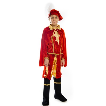 The carnival costume "Prince", 4 items: beret, cloak, camisole, pants with boots. Height 134 cm