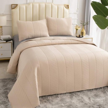 A set with a bedspread "Adonis", size 230x250 cm, 50x70 cm - 2 pcs, color cream-1