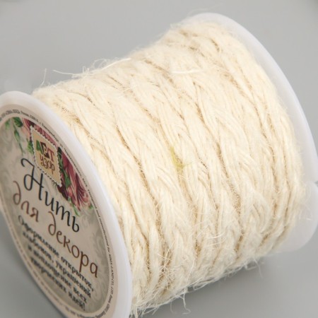 Knitting cord 100% juts "bleached" 3 m 4.7x4.7x4.2 cm-2