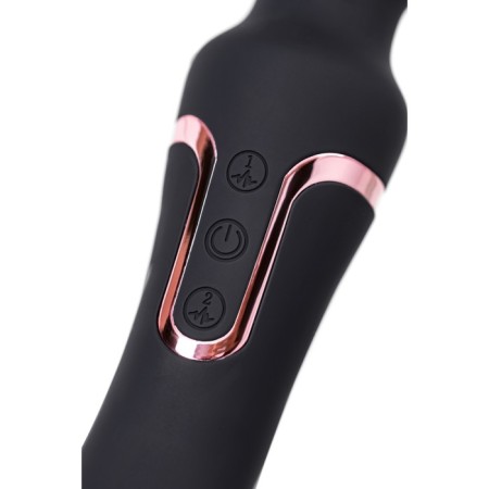 Bilateral intimate massage Waname D-Splash Surge, 22.5 cm, silicone, black color-4