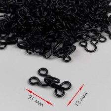 Sewing hook No. 4, 21 × 13 mm, 100 pcs, black color