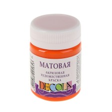 Acrylic matte paint 50 ml, ZHK Decola, Orange, 14328315