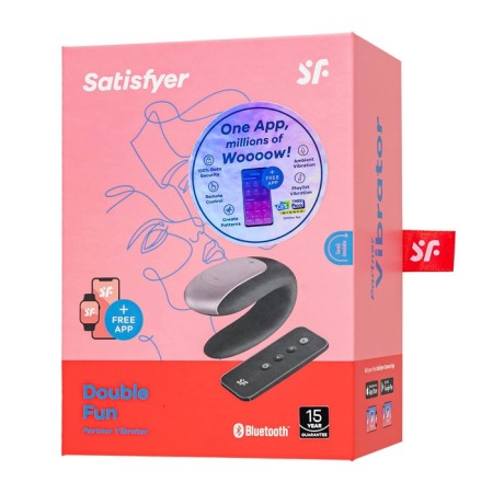 A multifunctional stimulator for steam Satiffyer Partner Double Fun, 9 cm, silicone, black color-3
