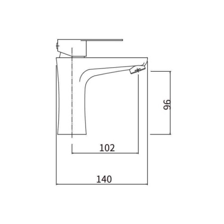 Fashun A51115 sink mixer, single -leaf, 102 mm pouring, stainless steel, satin-1