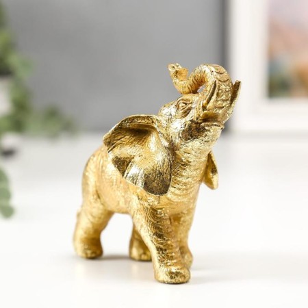 Souvenir Polystone "Golden Elephant" mix 10x10.5x4 cm-2