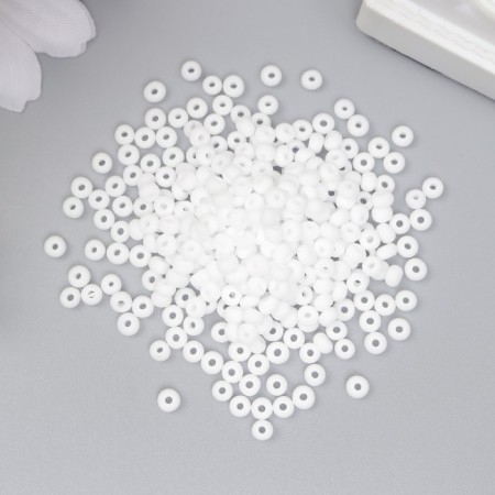 Glass 8/0 "Marshmallow. Matte. Snow White" 10 grams-1