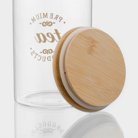 Glass Bank for bulk products with a bamboo lid "IVF. Tea ", 1 l, 10 × 15 cm-2