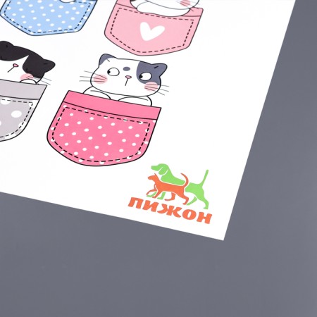 A rug for a bowl "Pigzon" 43 x 28 cm "cats in pockets"-3
