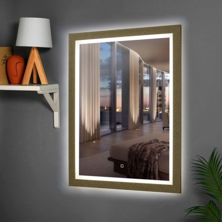 Highlight mirror, in the baguette, light gold, wall, 60x80 cm-3
