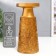 Polystone candlestick for 1 candle "Plant patterns" gold 19.5x9.5x9.5 cm