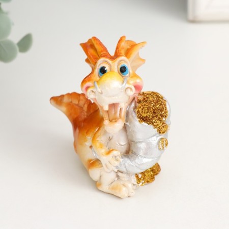 Souvenir Polystone "Golden Dragonich with Gold" MIX 6.5x4x6.5 cm-2