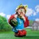 Garden figure "Gnome Girl Boy Cowdow with Grapes" 44x21x64cm