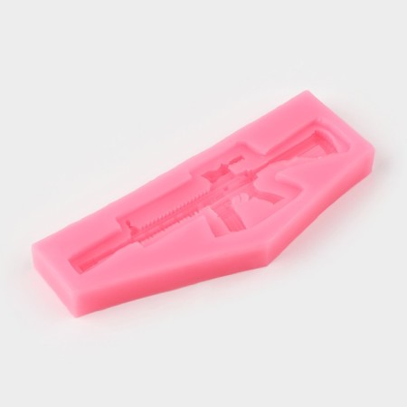 Mold "Pistol - machine gun", silicone, 13.2 × 5.3 cm, color mix-1
