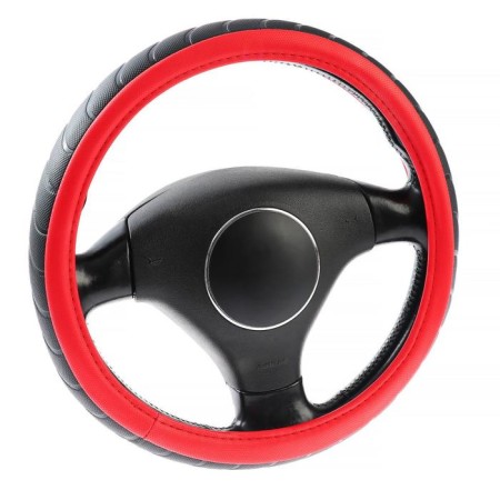 Braid on the steering wheel Lavita, size m, red, PVC