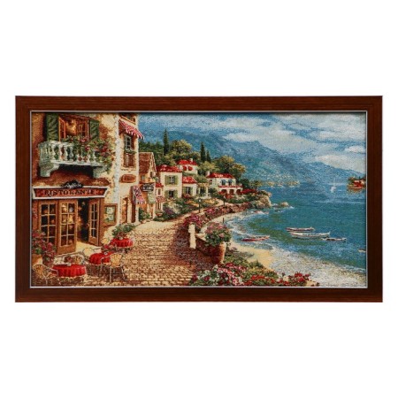 Tapestry "Restaurant on the Embankment" 66x38 cm frame mix-9