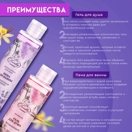 Gift set of Liss Kroully cosmetics: Bath cream, 260 ml + shower gel, 260 ml-1
