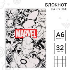 Notepad A6 on a paper clip, 32 sheets, Marvel, Avengers