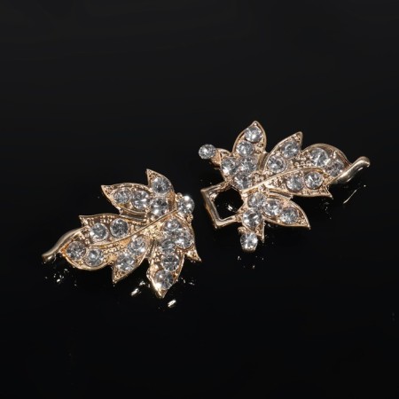 Decorative fastener "Leaf", 5.1 × 2.3 cm, gold color-2